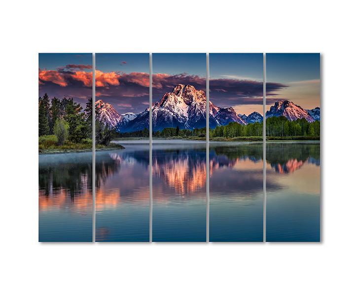 

Модульная картина Artel «Отражение гор в озере» 5 модулей 80x120 см