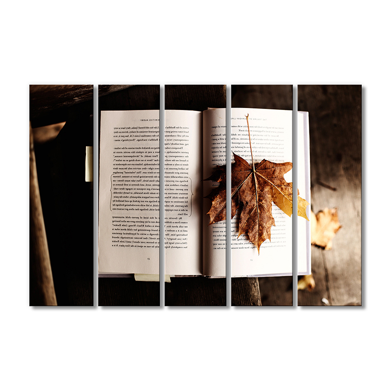 

Модульная картина Artel «Книга с осенним листом» 5 модулей 80x120 см