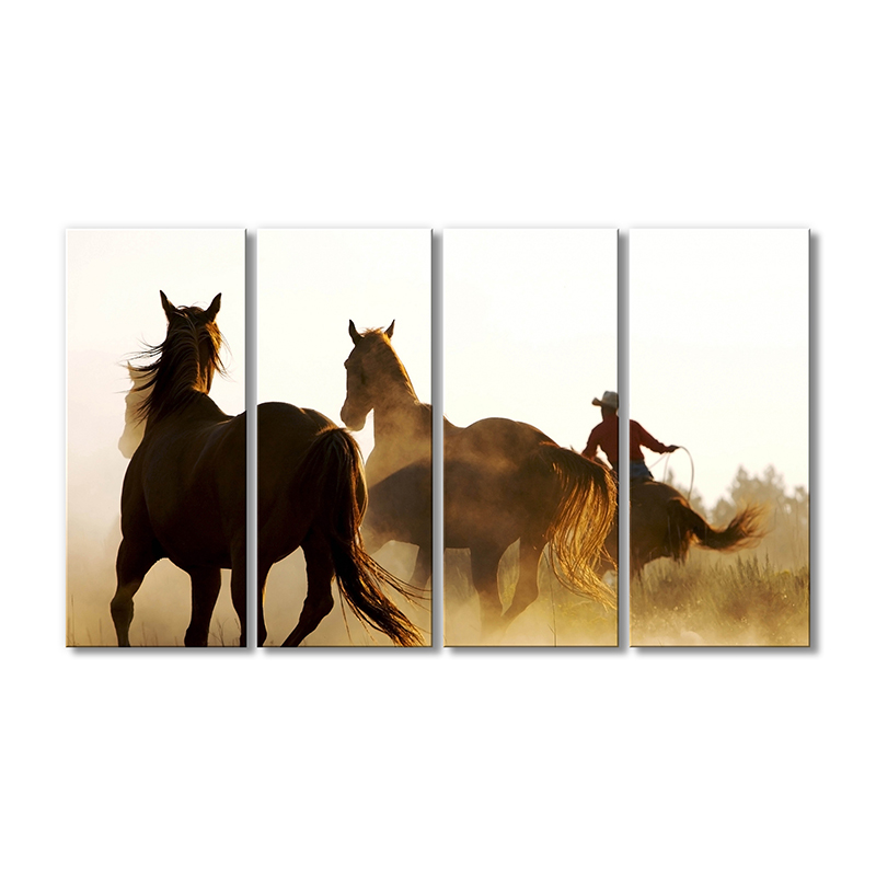 

Модульная картина Artel «Лошади и ковбой» 4 модуля 90x135 см