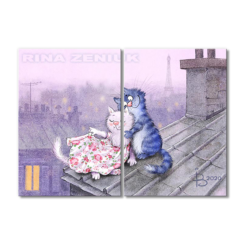 

Модульная картина Artel «Лямур на крыше» 2 модуля 120x180 см