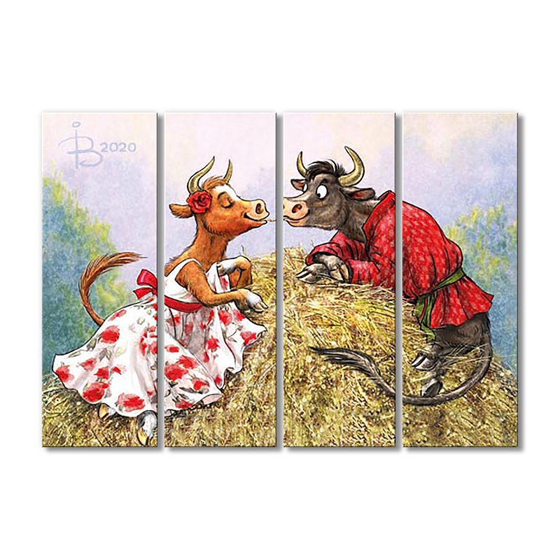 

Модульная картина Artel «Любовь на сеновале» 4 модуля 60x90 см
