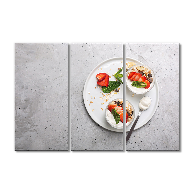

Модульная картина Artel «Йогурт с клубникой и орехами» 3 модуля 60x90 см