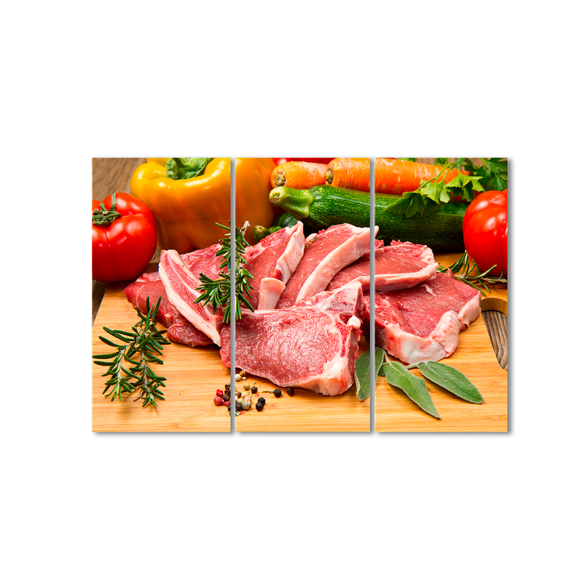 

Модульная картина Artel «Мясо с овощами» 3 модуля 90x135 см