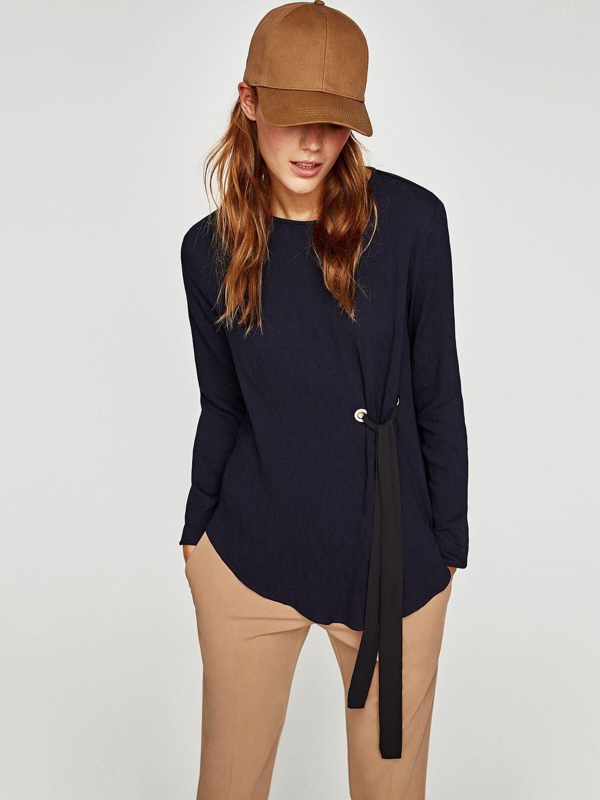 

Блузка Zara XAZ135393XPBH  Темно-синяя, Блузка Zara XAZ135393XPBH XS Темно-синяя