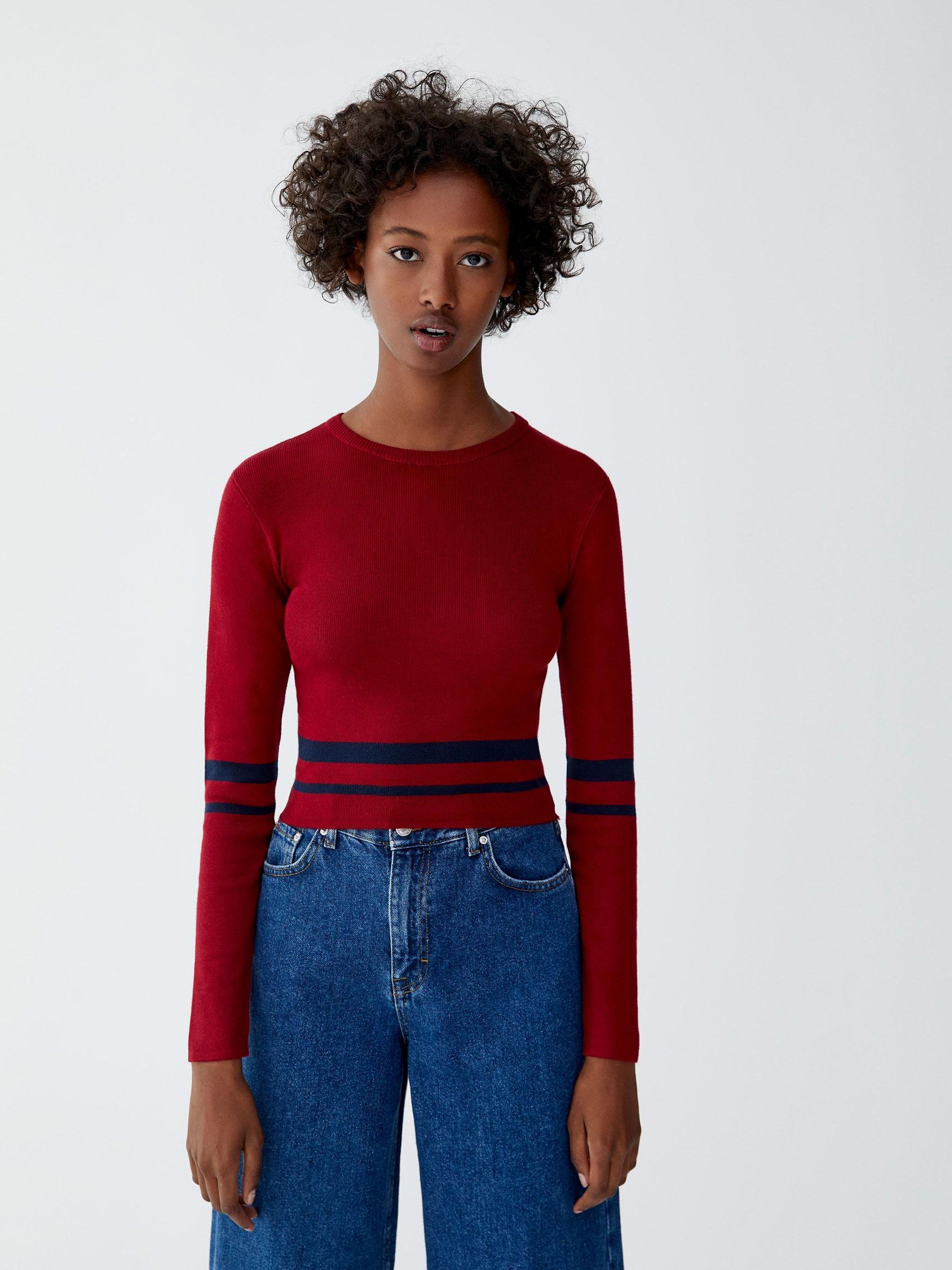 

Джемпер Pull & Bear XAZ203309WZKD L Бордовый