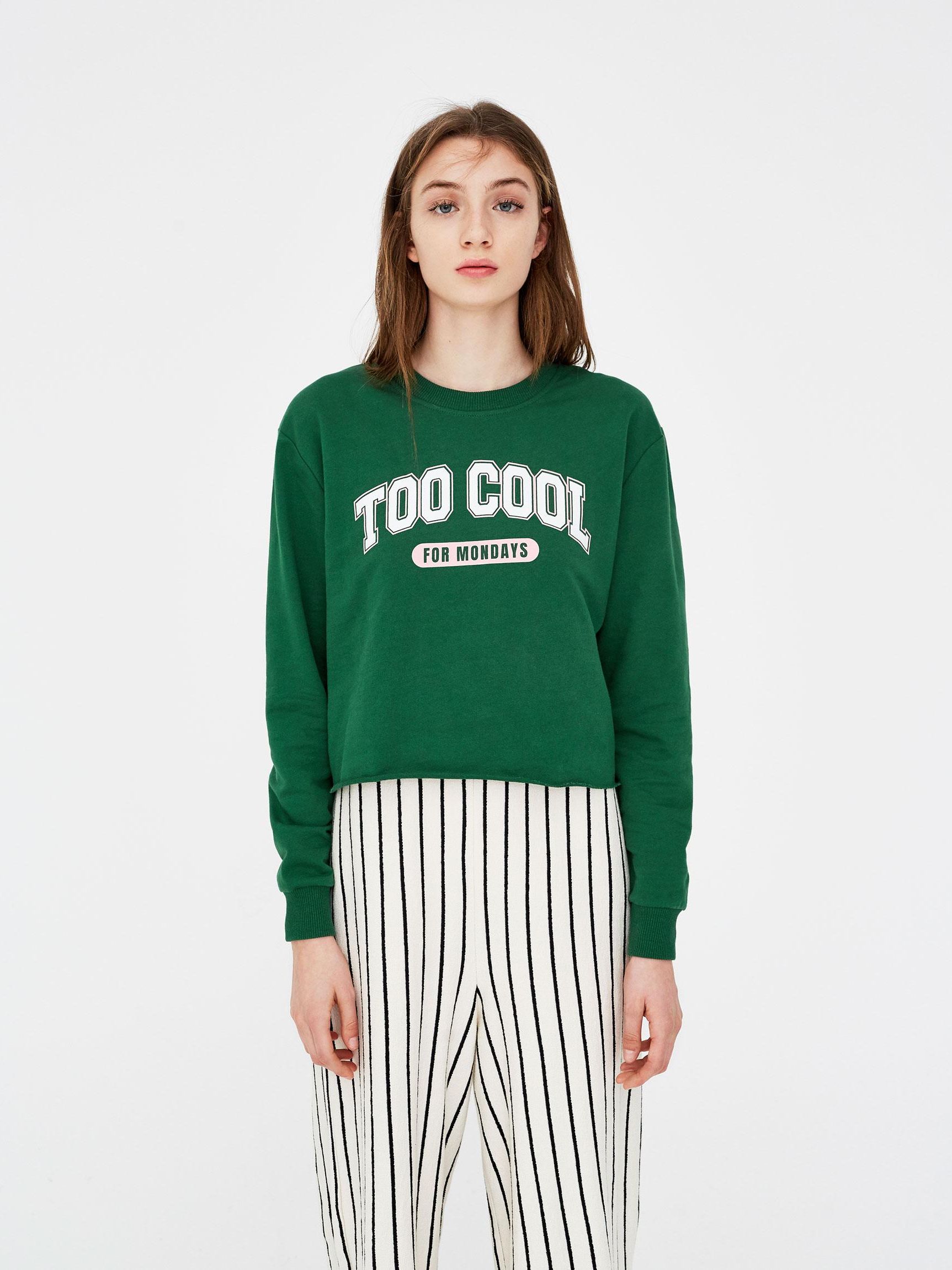 

Свитшот Pull & Bear XAZ217032TEJO S Зеленый