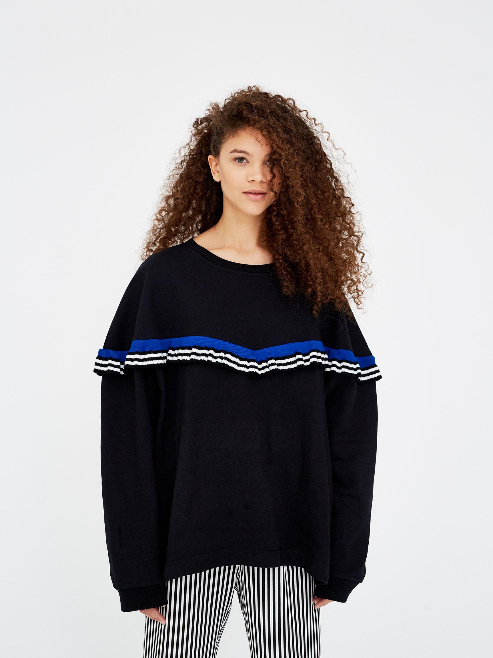 

Свитшот Pull & Bear XAZ220370MQQB L Черный с белым и синим