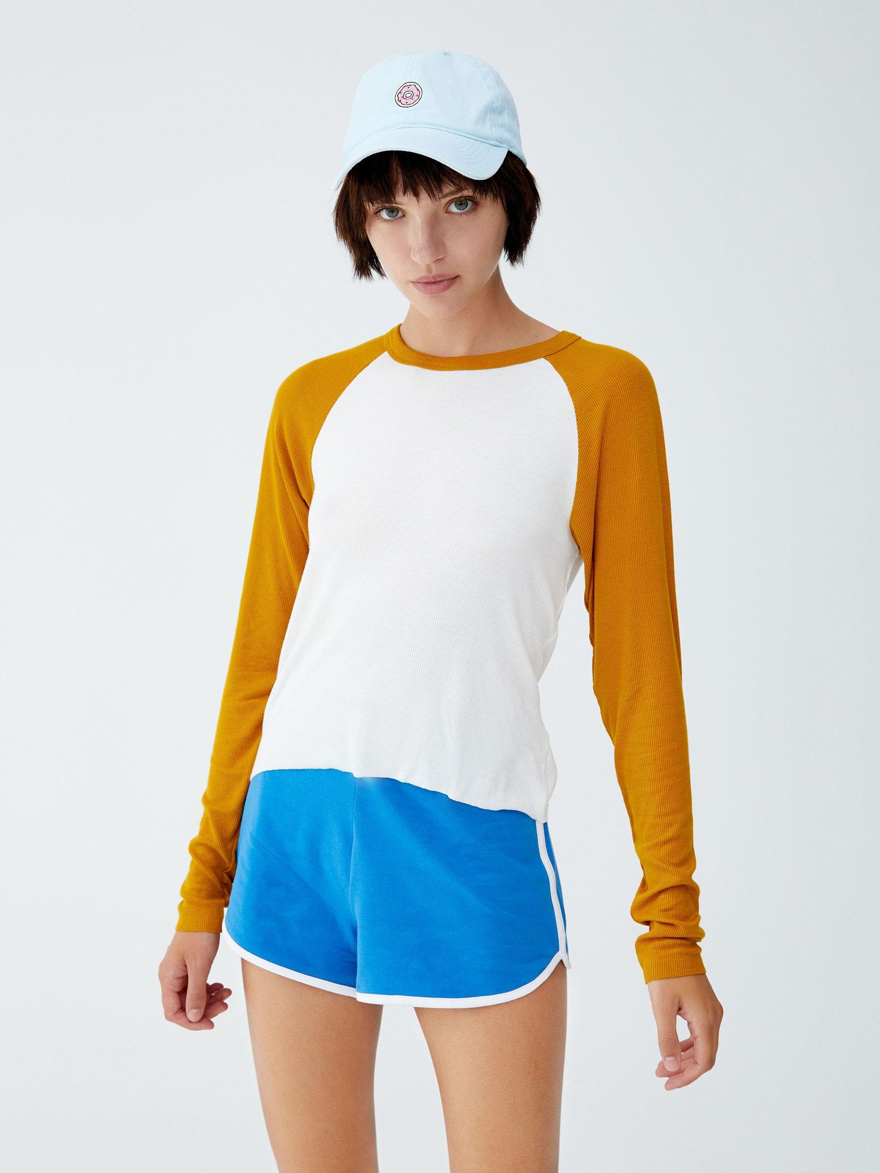 

Лонгслив Pull & Bear XAZ240657BEJR  Белый с горчичным, Лонгслив Pull & Bear XAZ240657BEJR L Белый с горчичным
