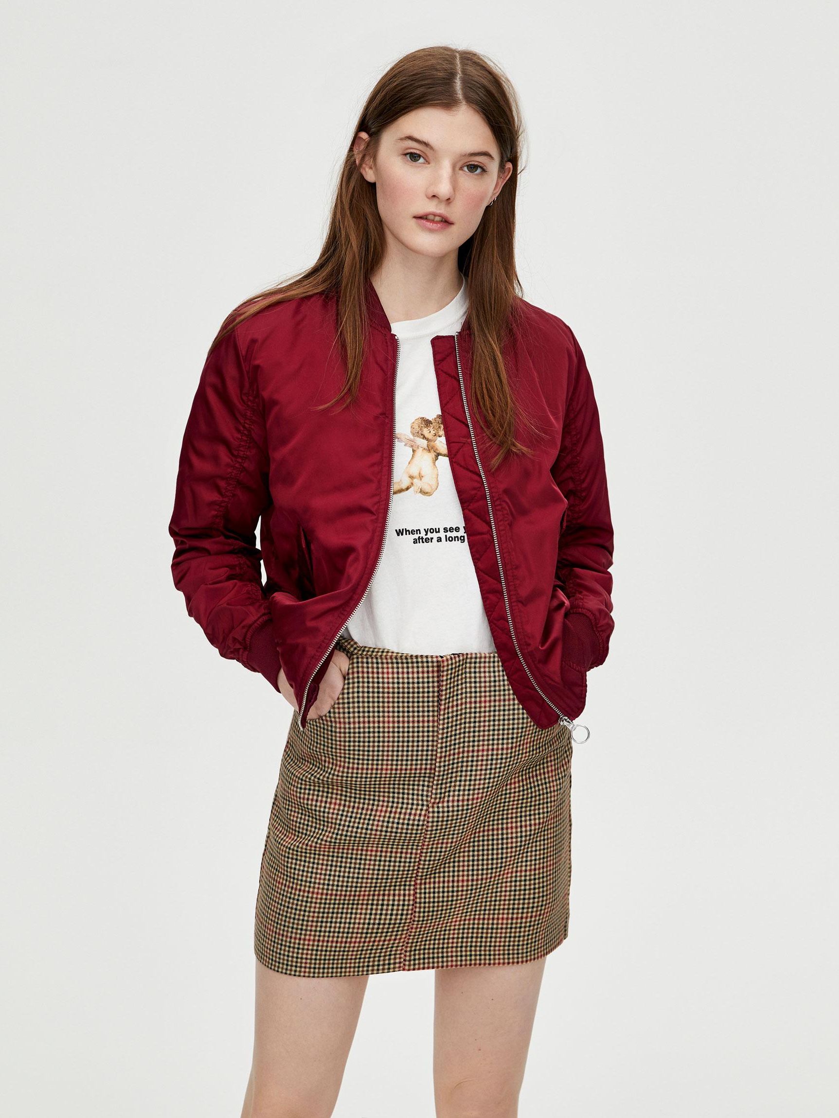 

Бомбер Pull & Bear XAZ240776NZDW S Бордовый