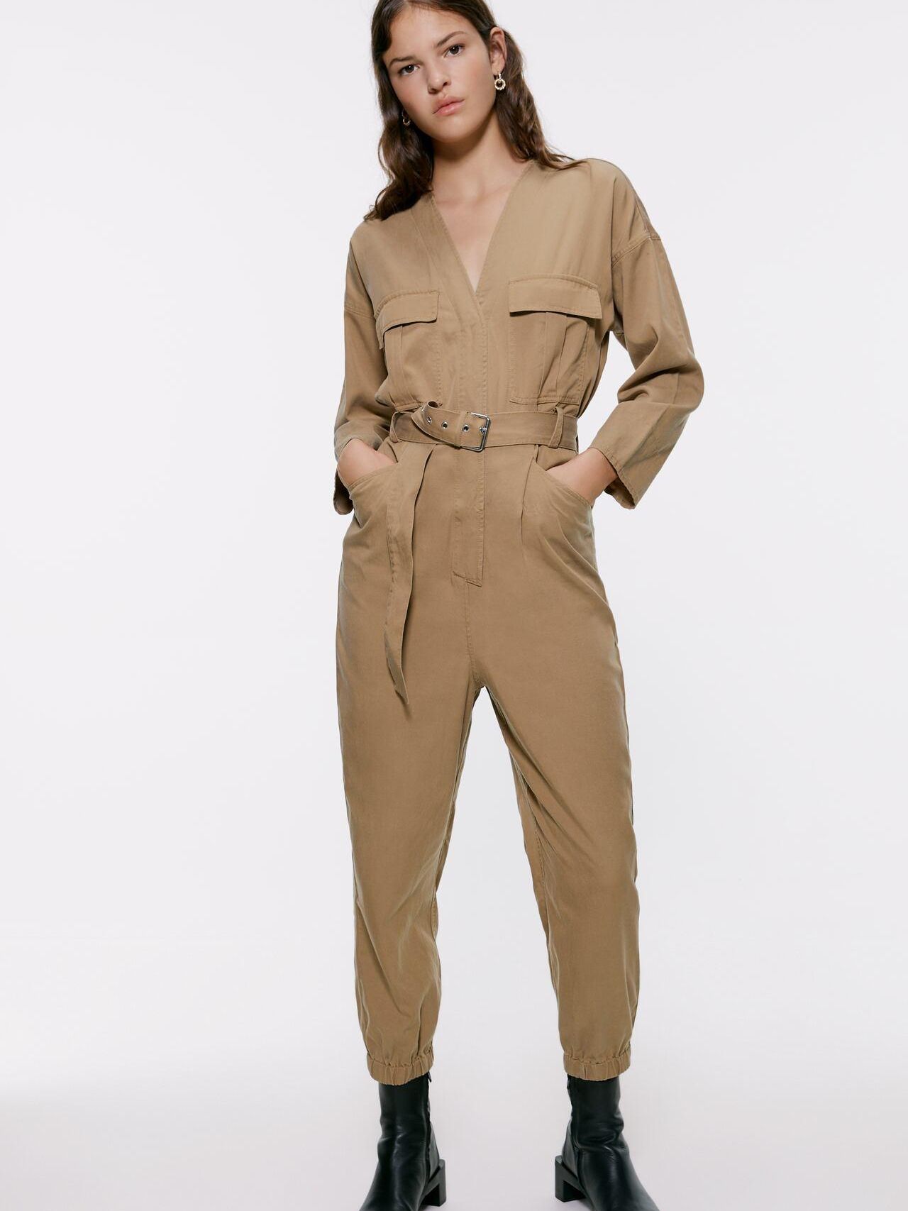 

Комбинезон джинсовый Zara XAZ263218HVKO M Бежевый