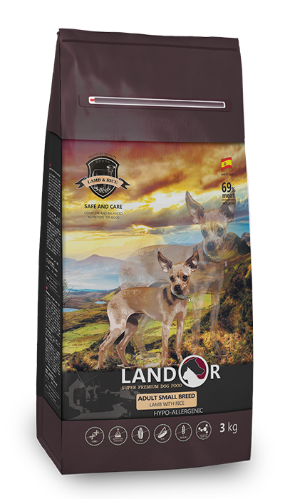 

Сухий корм Landor (Ландор) для дорослих собак дрібних порід з ягням 1кг