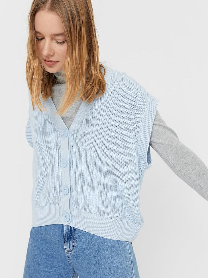 

Жилетка Stradivarius 1580/720/042 M Голубая