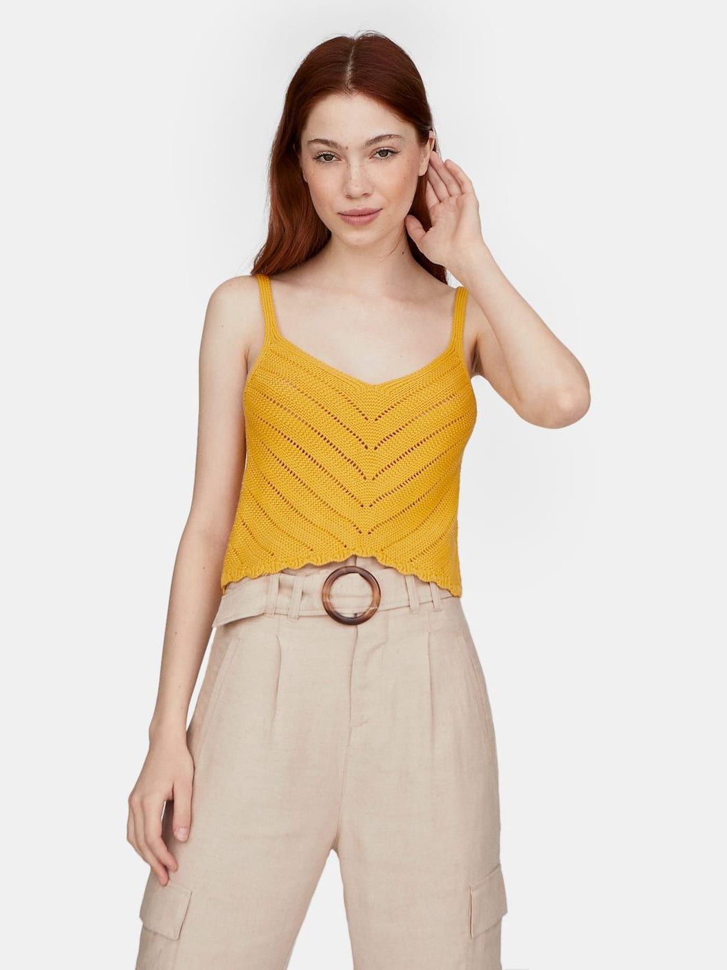 

Топ Stradivarius 1626/245/321  Желтый, Топ Stradivarius 1626/245/321 S Желтый