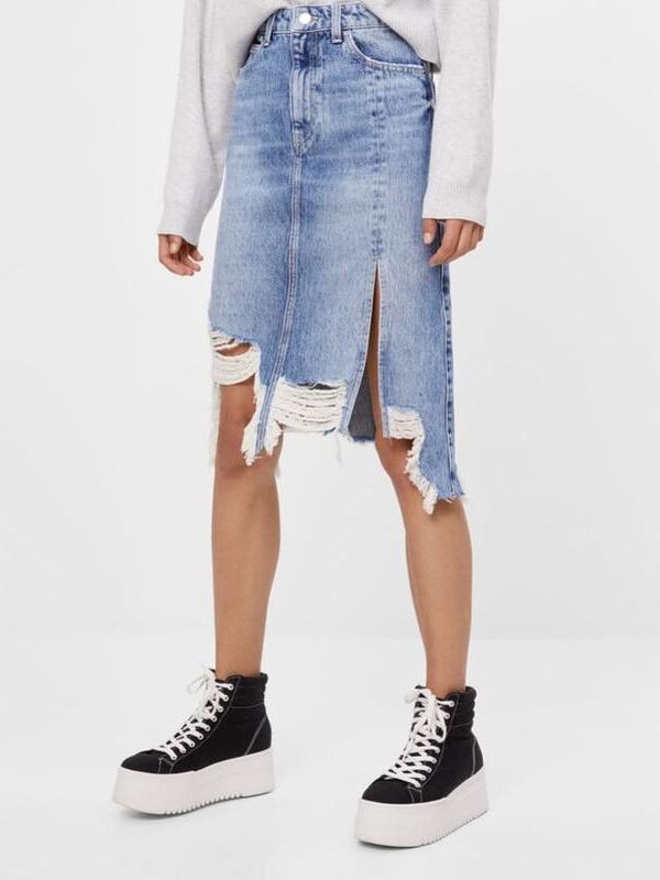 

Юбка джинсовая Bershka 5489/179/428 32 Голубой джинс