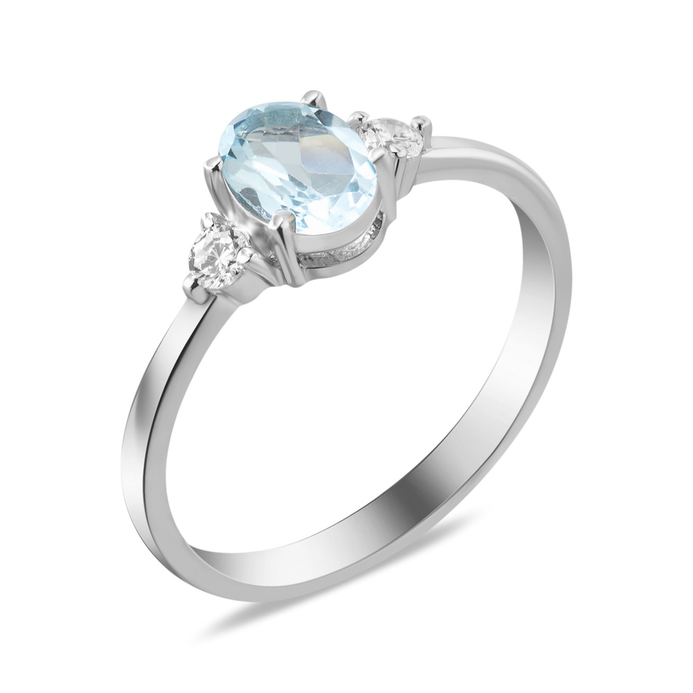 

Серебряное кольцо с скай топазом 149-3910 GS-5789 р-18