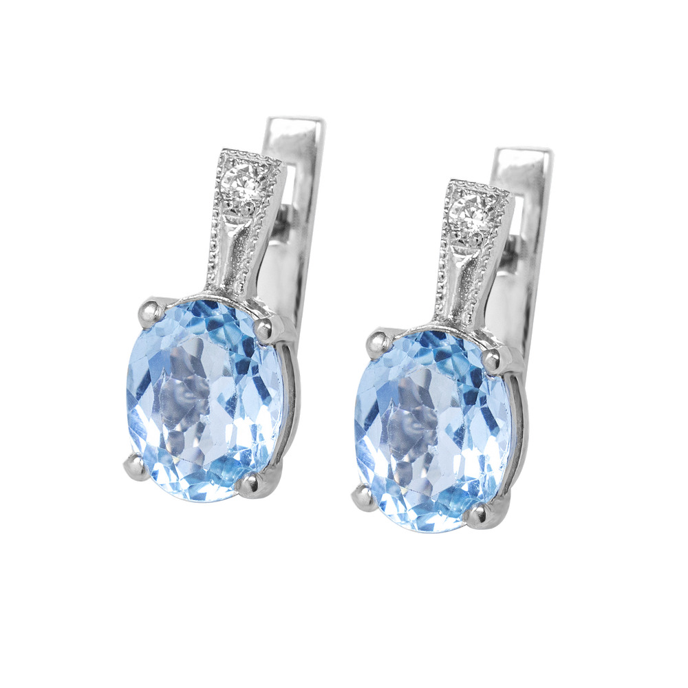 

Серебряные серьги с скай топазом 018-3910 GS-5854 р-
