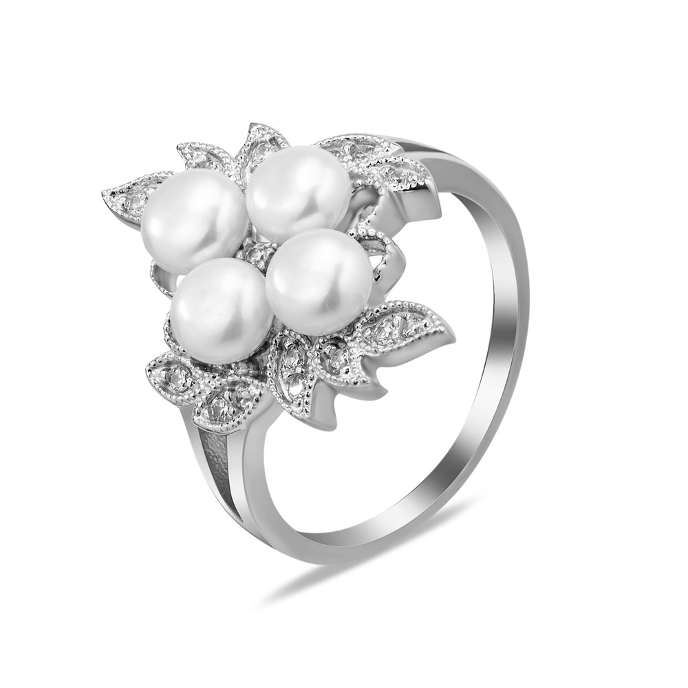 

Серебряное кольцо с жемчугом 144N-9210 GS-6089 р-18