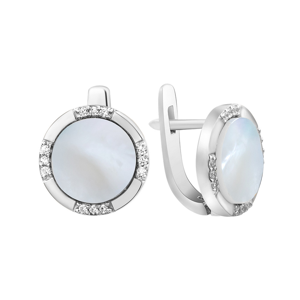 

Серебряные серьги с белым перламутром S121-9010 GS-6339 р-