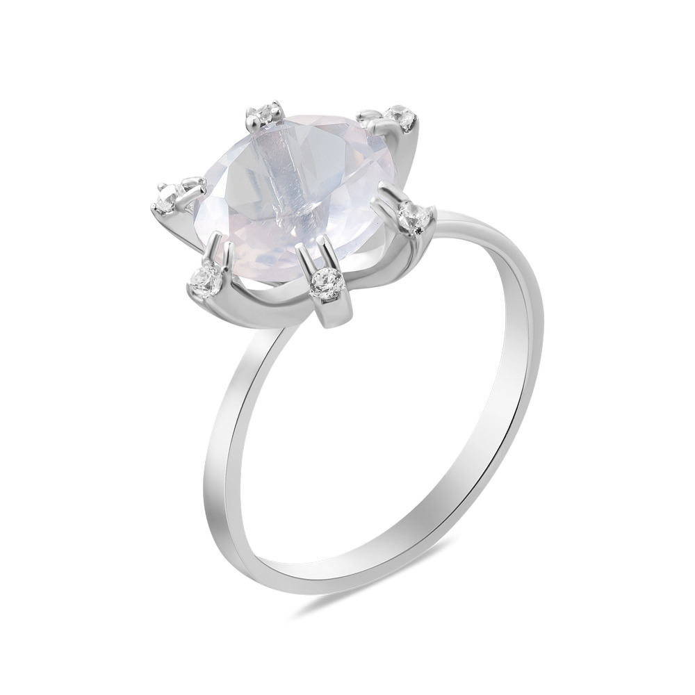 

Серебряное кольцо с розовым кварцем 169-4610 GS-6106 р-17.5