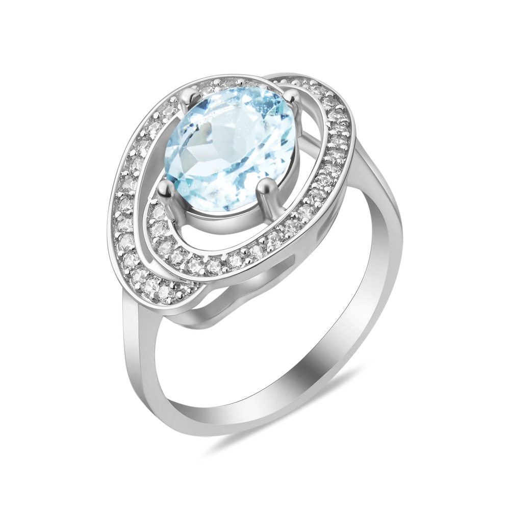 

Серебряное кольцо с скай топазом 049-3910 GS-5742 р-18