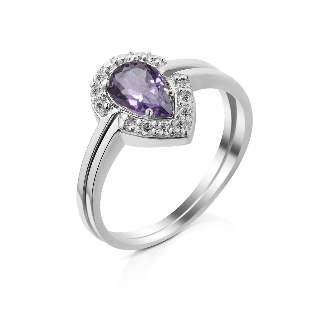 

Серебряное кольцо с розовым аметистом 004-6310 GS-5703 р-19