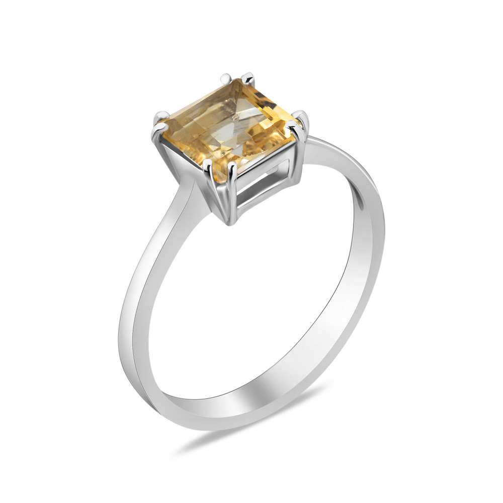 

Серебряное кольцо с цитрином 072-54 GS-6075 р-18