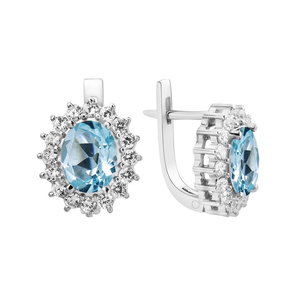 

Серебряные серьги с скай топазом 085-3910 GS-5930 р-