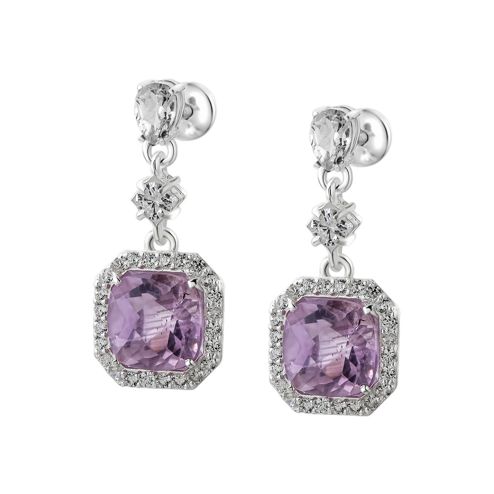 

Серебряные серьги с розовым аметистом 110-6310 GS-5960 р-