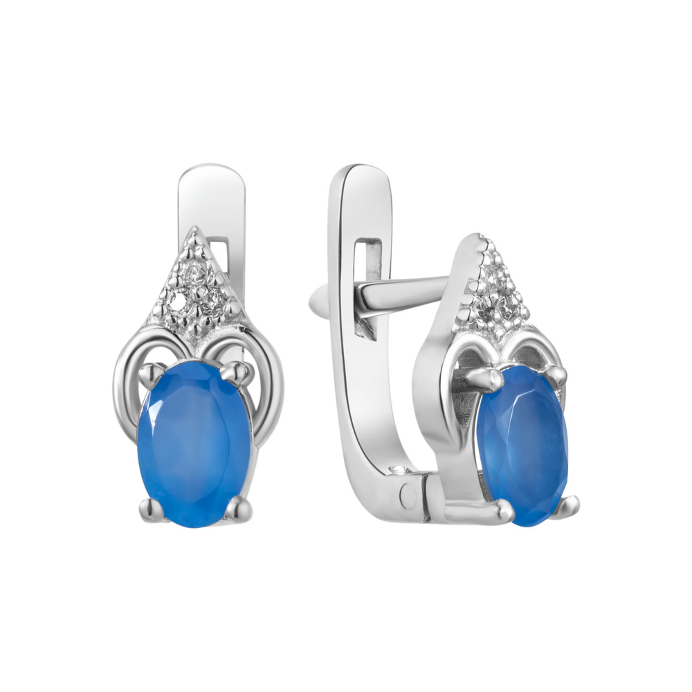 

Серебряные серьги с голубым кварцем 083-3210 GS-5929 р-