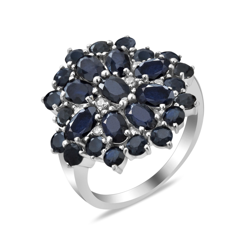 

Серебряное кольцо с сапфиром 145-3110 GS-6090 р-17.5