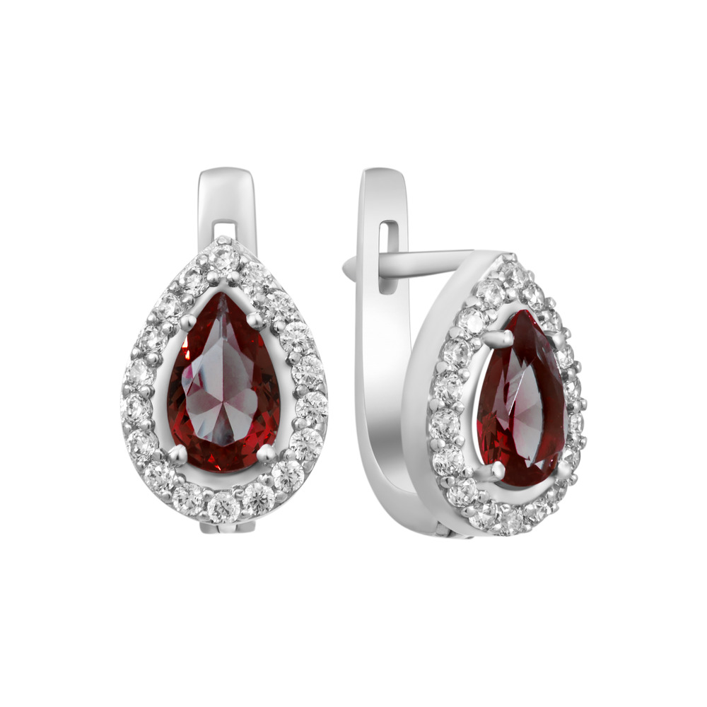 

Серебряные серьги с гранатом 004-4110 GS-6180 р-