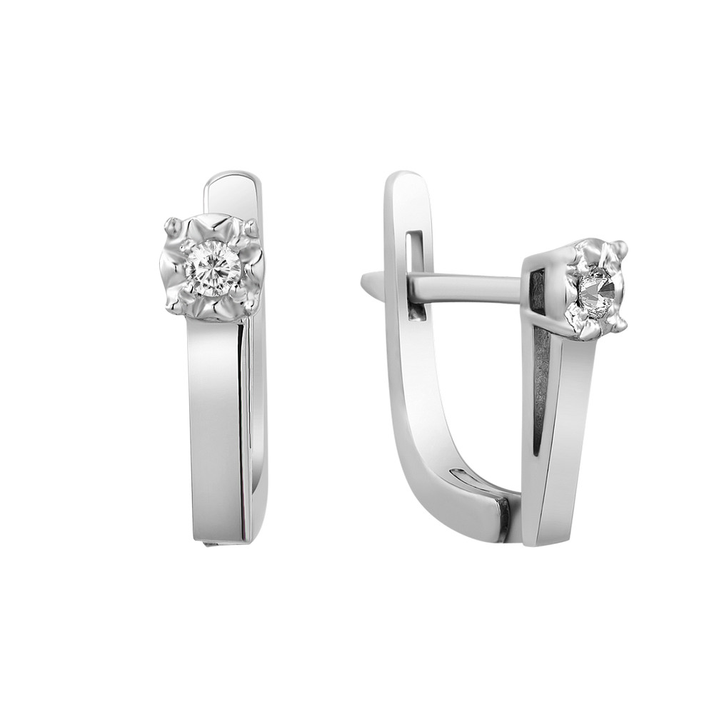 

Серебряные серьги с бриллиантом B002-10 GS-6263 р-