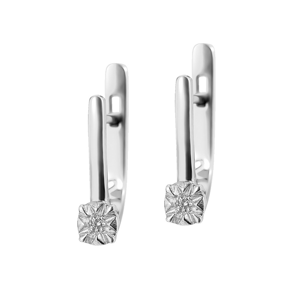 

Серебряные серьги с фианитом B005CZ-10 GS-6270 р-