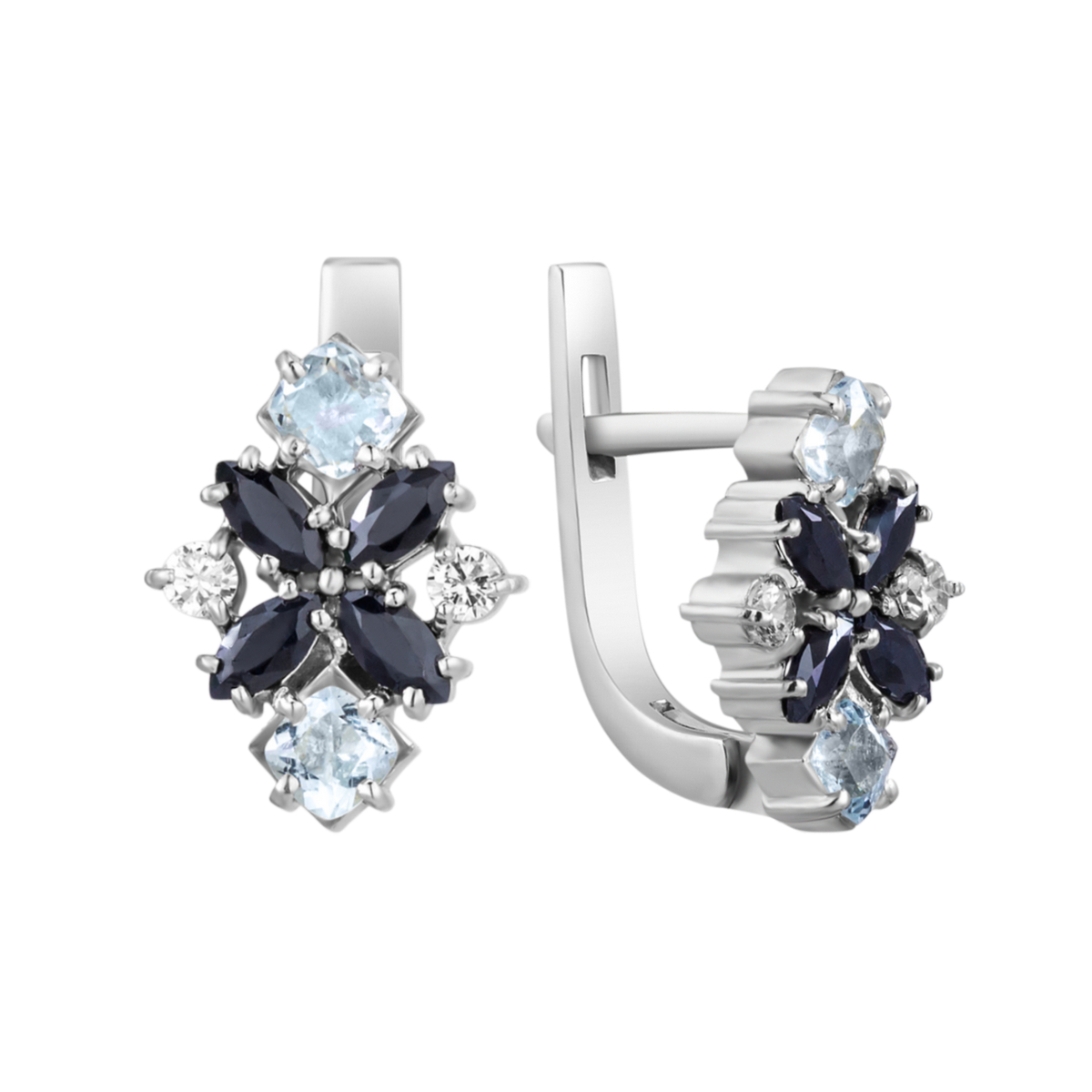 

Серебряные серьги с аквамарином 150-3631 GS-6225 р-