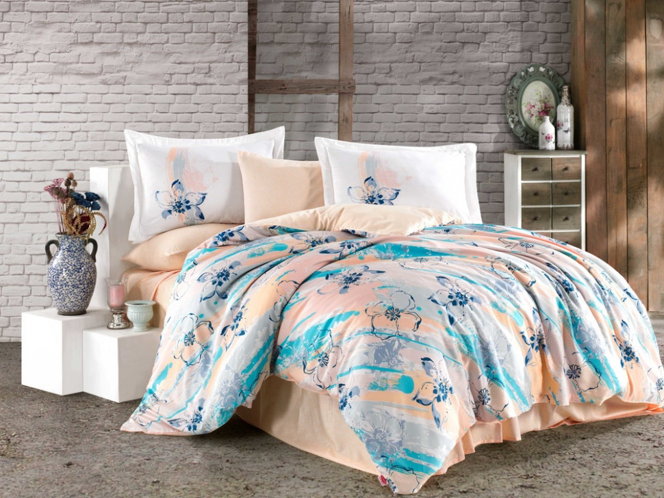 

Постельное белье Hobby Exclusive Sateen Brisha бирюзовый евро