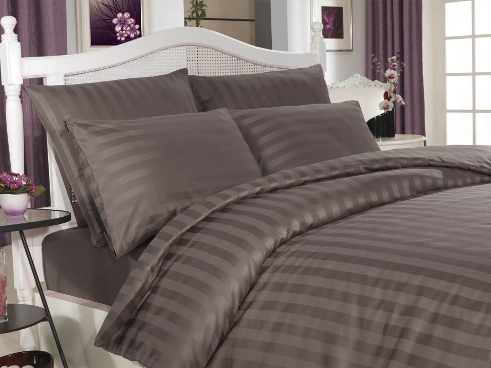 

Постельное белье Altinbasak Always Antrasit семейный 160x220x2