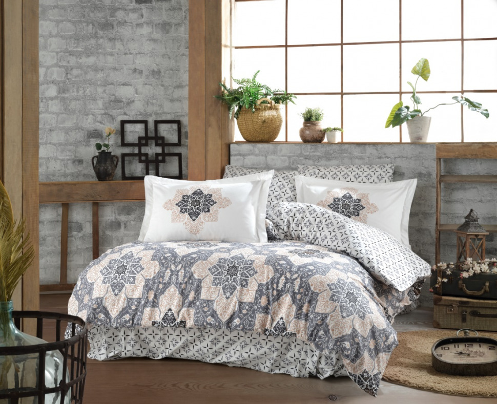 

Постельное белье Poplin Hobby Amanda серый евро
