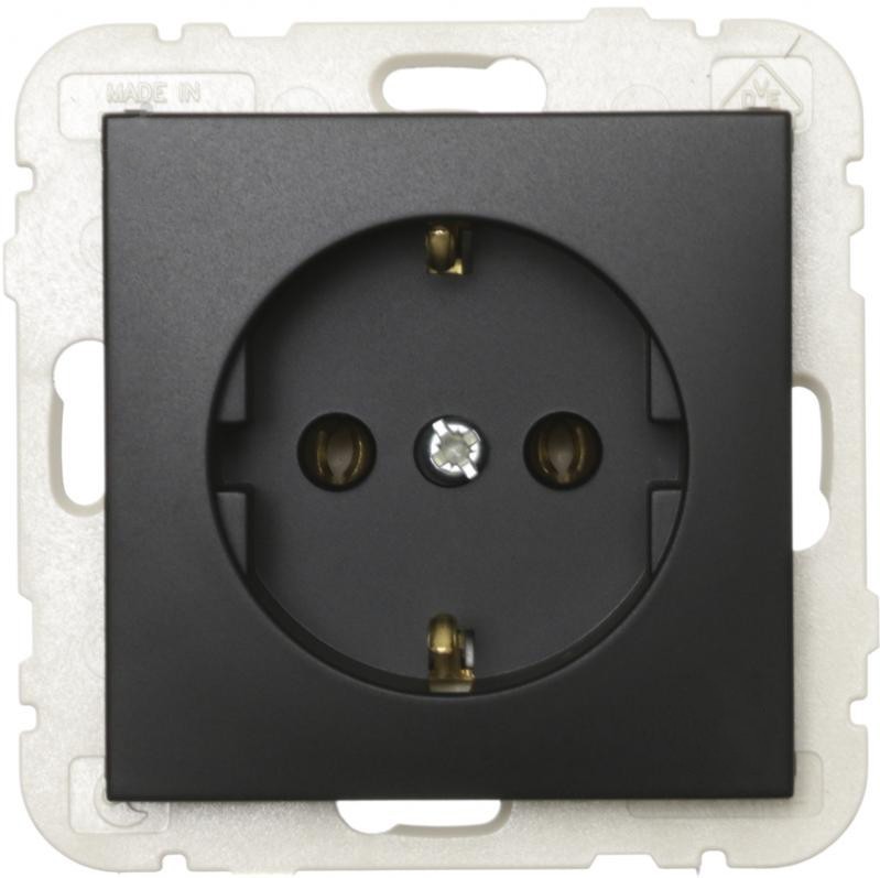 Розетка одинарная Efapel Logus90 2P+Z shuko 16А 250В черный матовый ...