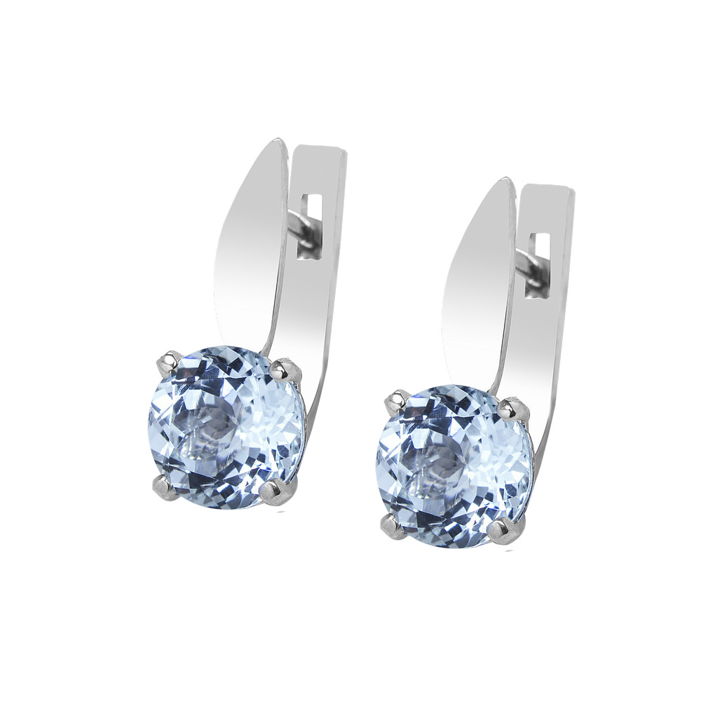 

Серебряные серьги с аквамарином 003-36 GS-4088 р-