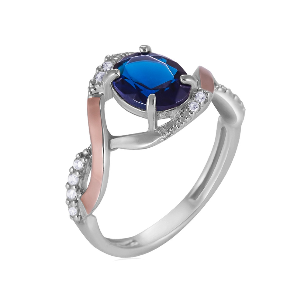 

Серебряное кольцо с золотом и куб. цирконием Madonna-3110 GS-3470 р-18.5
