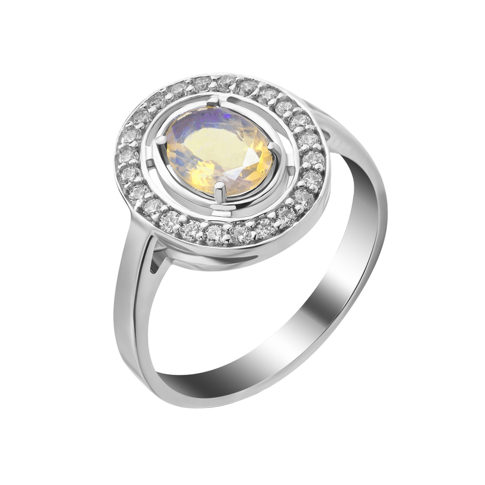 

Серебряное кольцо с опалом и куб. цирконием 006-5510 GS-3263 р-18
