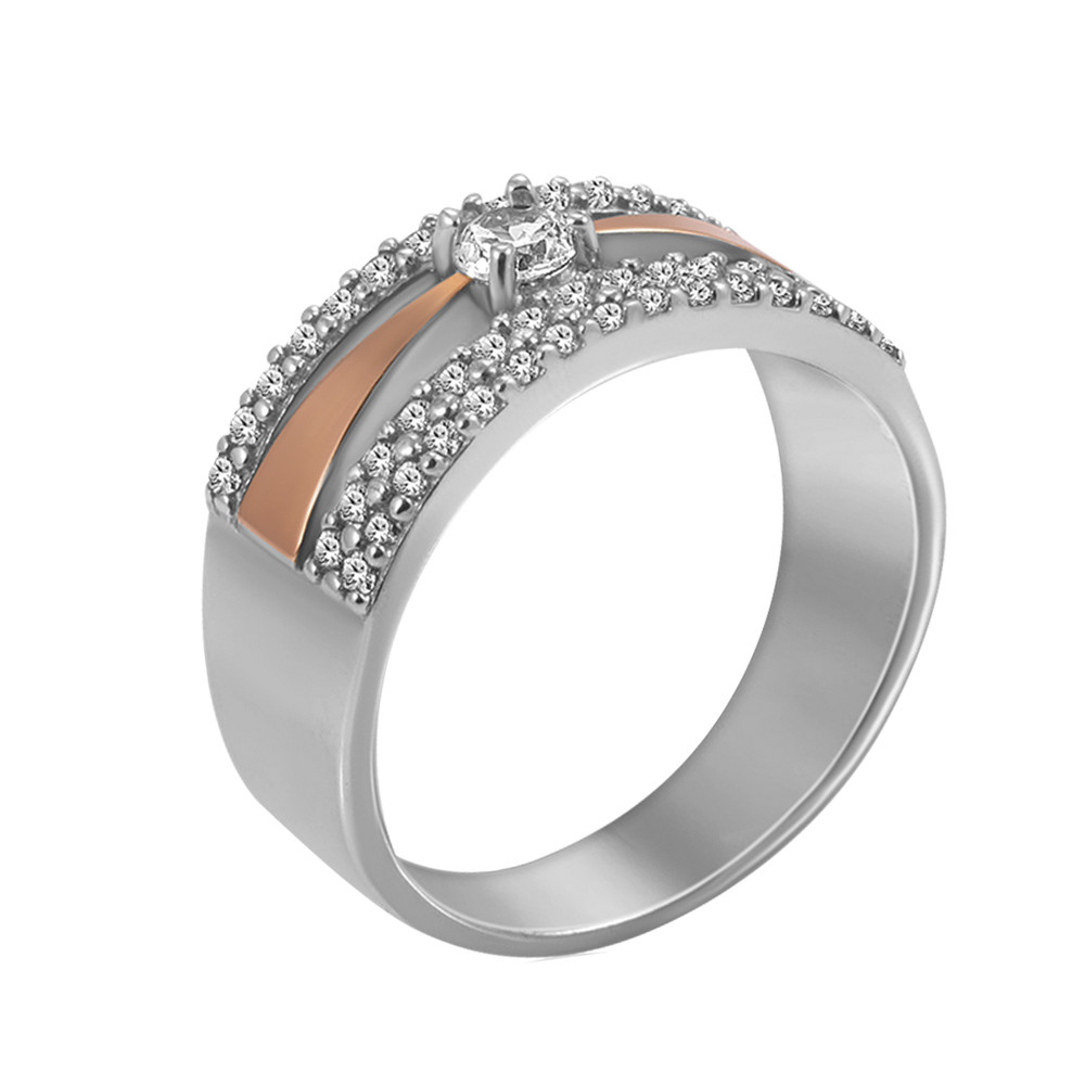 

Серебряное кольцо с золотом и куб. цирконием Guilty-10 GS-3443 р-18.5