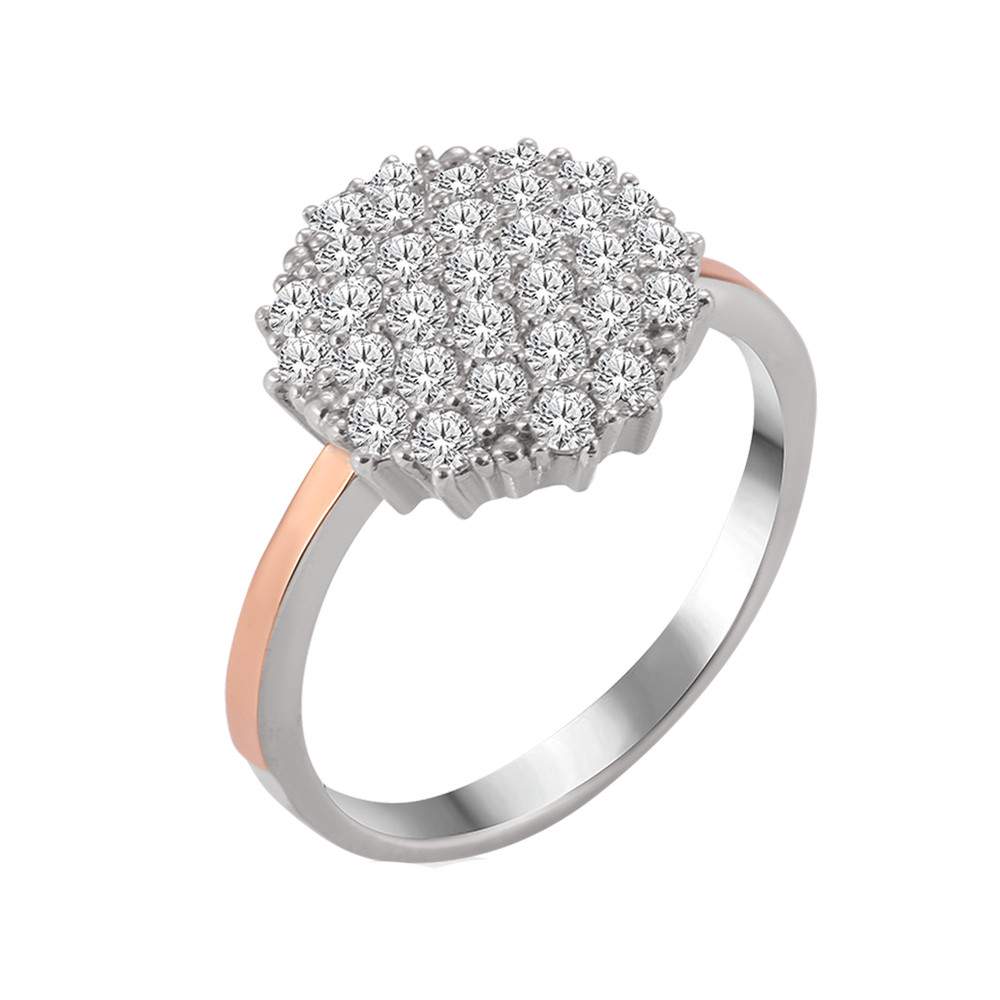 

Серебряное кольцо с золотом и фианитами Berry-10 GS-3406 р-18.5