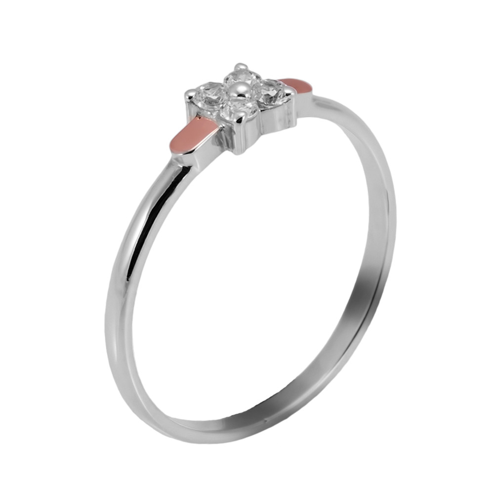 

Серебряное кольцо с золотом и куб. цирконием Mini-10 GS-3484 р-19.5