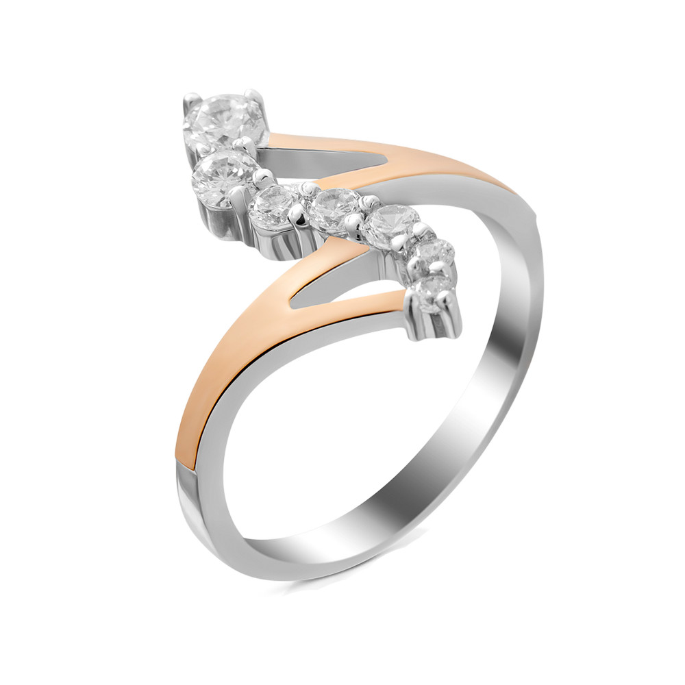 

Серебряное кольцо со вставками золота и фианита Lima-10 GS-4563 р-18.5