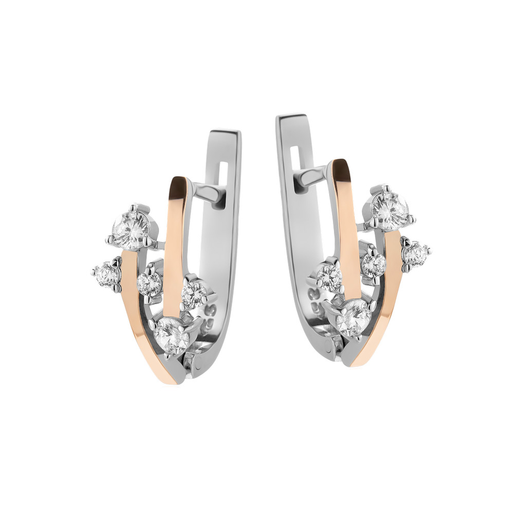 

Серебряные серьги со вставками золота и фианита Manila-10 GS-4620 р-