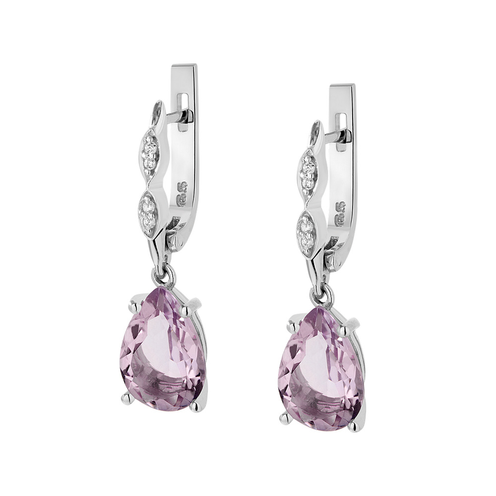 

Серебряные серьги со вставками розового аметиста и фианита 090-6310 GS-4601 р-