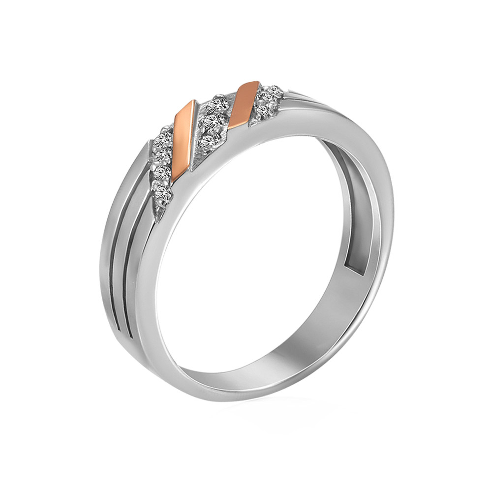 

Серебряное кольцо с золотом и куб. цирконием Faith-10 GS-3434 р-17.5