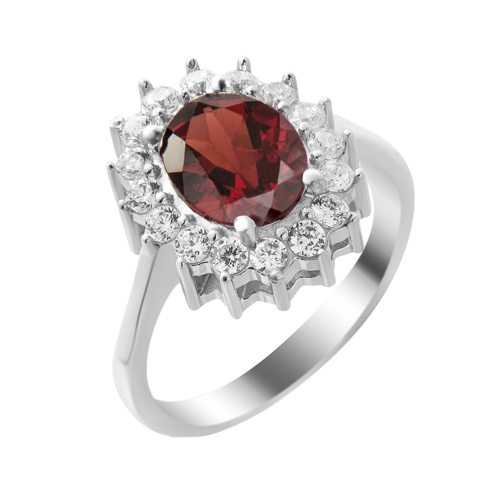 

Серебряное кольцо со вставками граната 085-4110 GS-4851 р-17.5