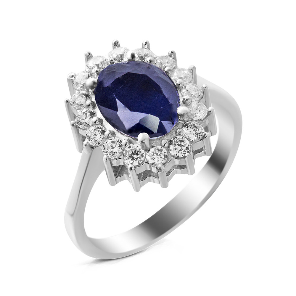 

Серебряное кольцо со вставками сапфира 085-3110 GS-4870 р-18.5